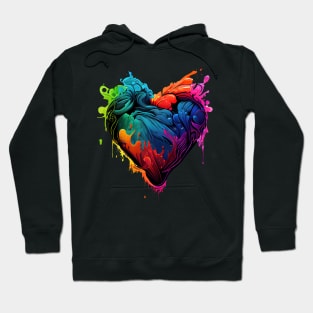 Heartshaped heart in neon colors Hoodie